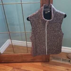 Avenue Chocolate and Cream Knit Vest